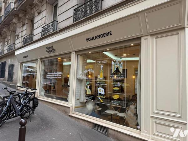 PARIS 18 / RUE CAULAINCOURT - MURS COMMERCIAUX LOUÉS BOULANGERIE ANGLE TOURLAQUE + SOUS-SOL
