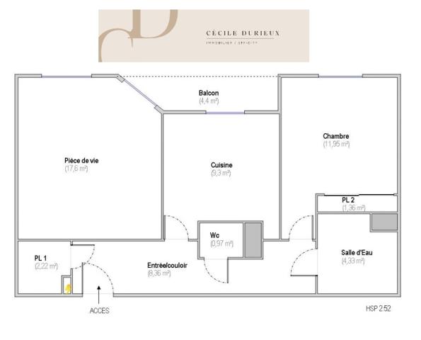 Appartement 2 pièces - 56 m² Exclusivité