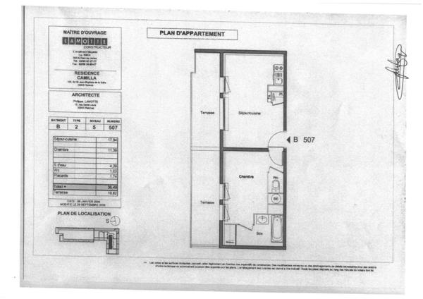 Appartement T2 à louer - 36 m² (réf : 559631)