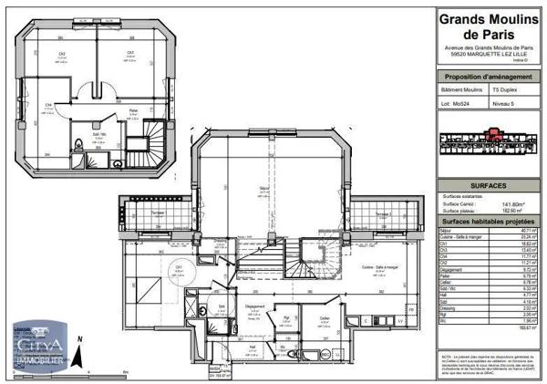 Appartement à louer 5 pièces 167.18m²