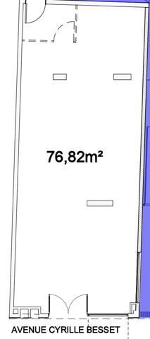 Local Commercial 1 pièce - 77 m²