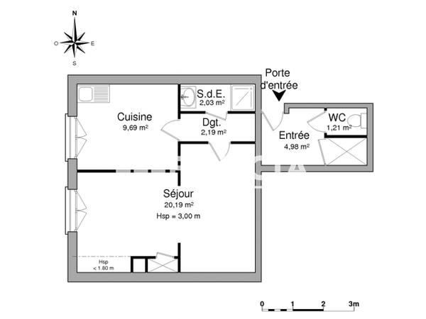 Location Studio 40.29 m² - RUE RICARDIERE Rouen 76000