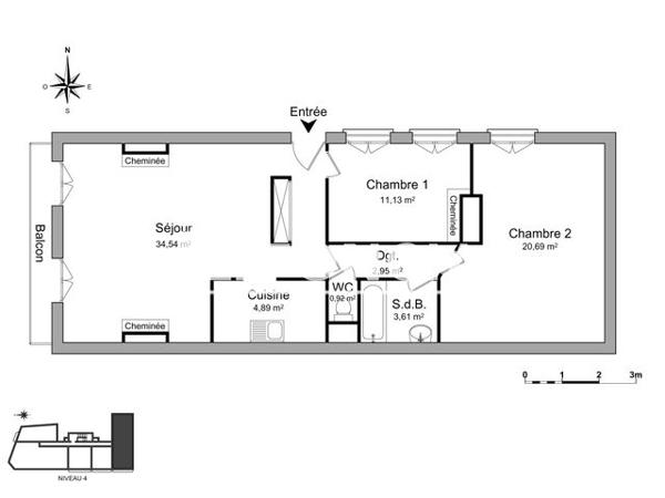 Location Appartement 3 pièces 78.7 m² - 9 RUE MICHELET Saint-etienne 42000