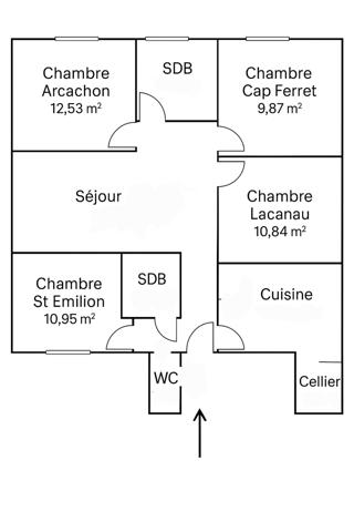 Location appartement 5 pièces 94 m² Pessac
