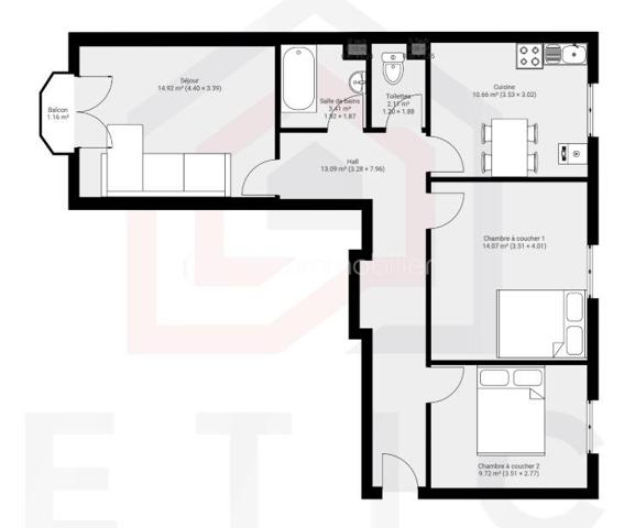 Appartement de 68 m²