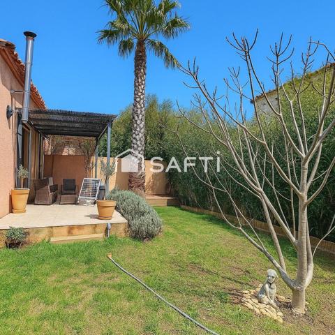 Maison T4 (3 chambres) de 100 m² à Rivesaltes avec terrasse et son jardin sur un terrain de 394 m²