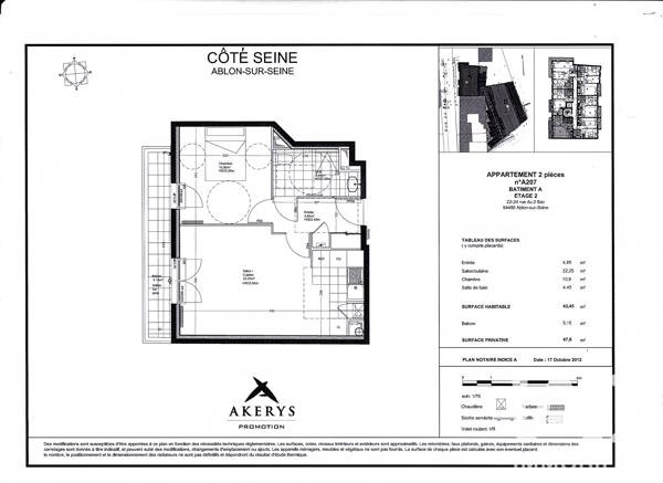 Appartement à vendre 2 pièces 42 m² Ablon-sur-Seine
