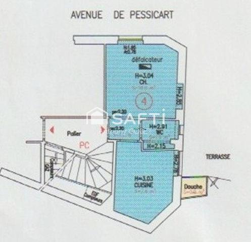 Nice Pessicart Terrain 812m2 +1er étage d'une copro