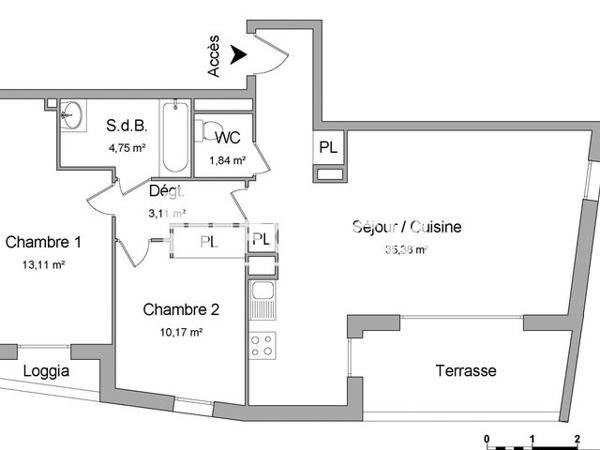 Location Appartement 3 pièces 68.4 m² - 2,3,4,5,6 ESPLANADE JACQUES CHIRAC Cugnaux 31270