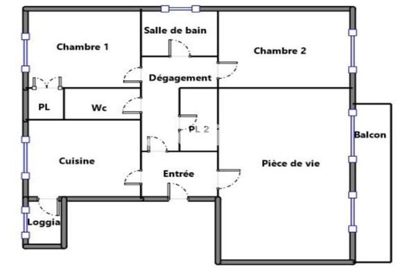 Appartement 3 pièces - 66 m²