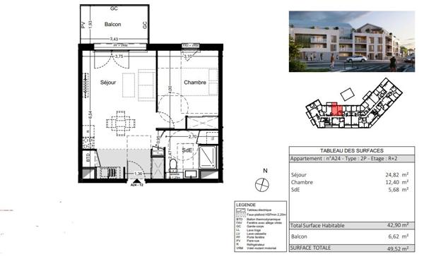 A VENDRE T2 avec Balcon- Quartier de la MADELEINE à ANGERS