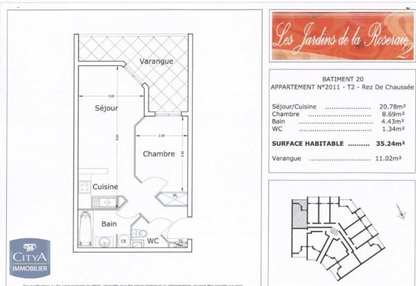 Location appartement Saint-Denis (974) 2 pièces 35.71m²