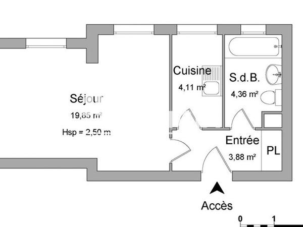 Location Studio 32.2 m² - 1 RUE DU DOCTEUR BLANCHE Rouen 76000