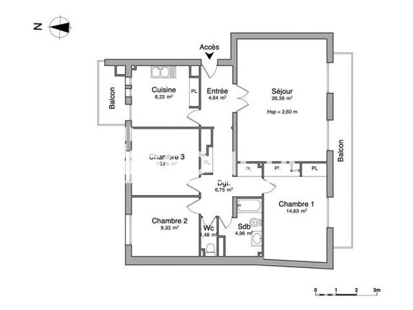 Location Appartement 4 pièces 87.26 m² - RUE HENRI BECQUEREL Beziers 34500