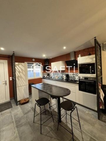 3 chambres, grand garage, terrain clos