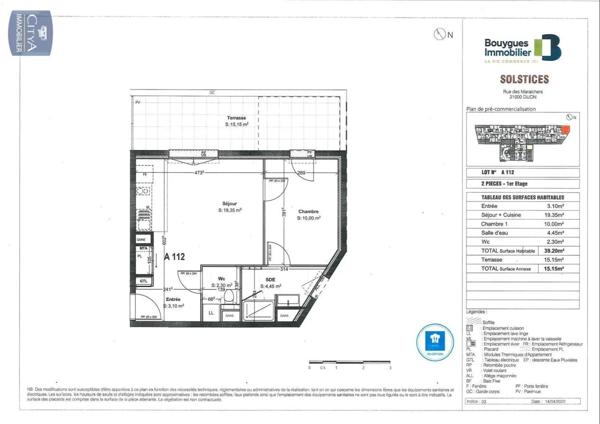 Appartement à louer 2 pièces 39.2m²