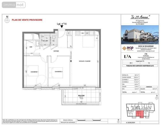 Appartement à vendre à Bruz en Ille-et-Vilaine (35170), ref : 35129-6475   
Centre-Ville