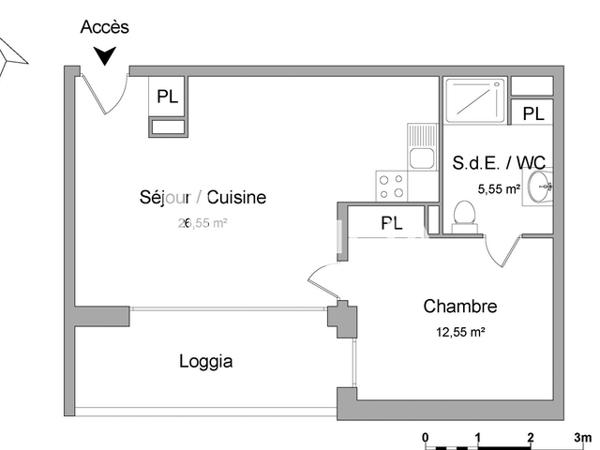 Location Appartement 2 pièces 44.65 m² - 70 RUE POUJEAU Bordeaux Cauderan 33200