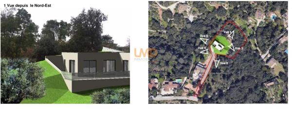 Terrain avec permis et fondations d'une maison