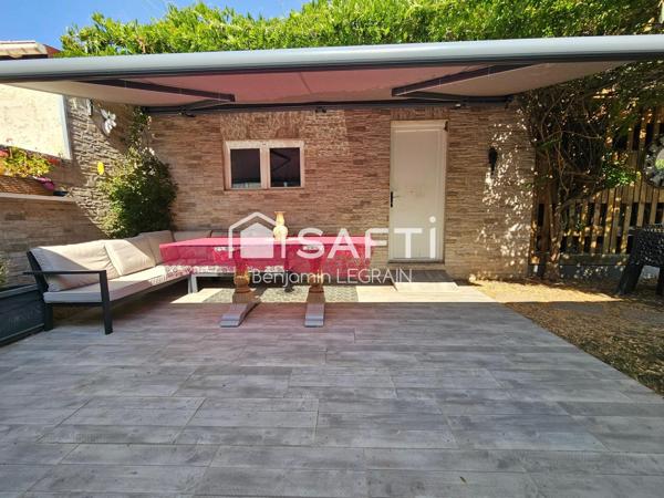 Maison semi-ind de 108m2, 6p, 3ch, jardin, garage