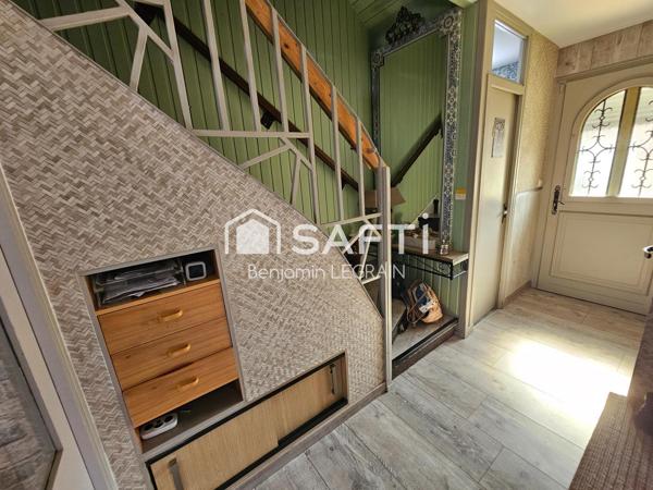 Maison semi-ind de 108m2, 6p, 3ch, jardin, garage