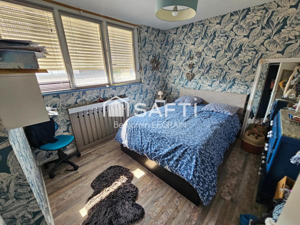 Maison semi-ind de 108m2, 6p, 3ch, jardin, garage
