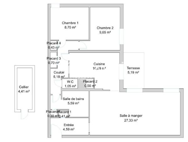 Appartement coup de cœur à Saint-Apollinaire T4, 2 chambres entièrement rénové !