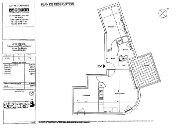 Appartement à vendre 3 pièces - 58 m²