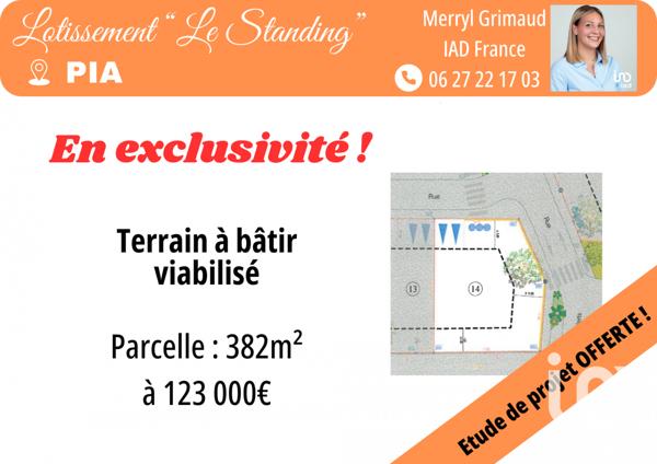 Terrain à vendre 382 m² Pia