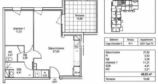 À vendre Appartement 2 pièces 49 m² - Tours 37200