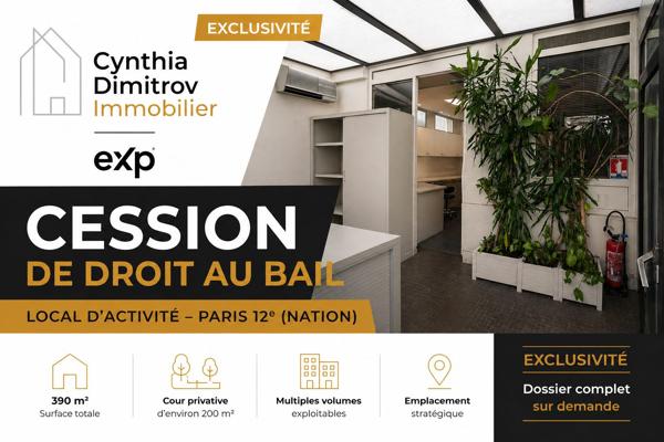 CESSION DE DROIT AU BAIL - LOCAL D’ACTIVITÉ - PARIS 12ᵉ (NATION)
