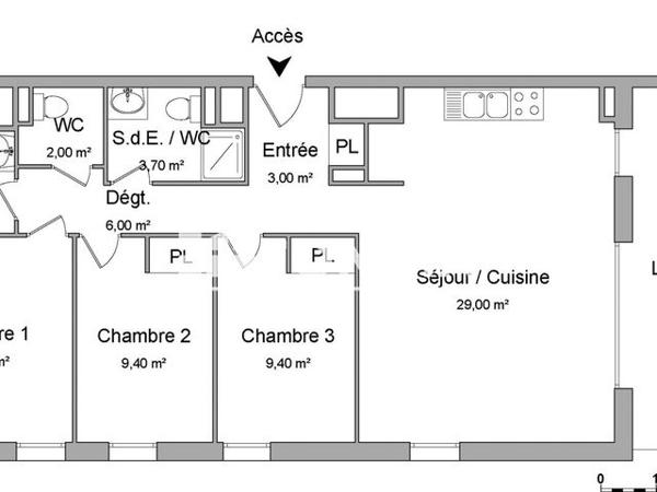 Location Appartement 4 pièces 79.8 m² - RUE DE LA LAMPROIE-AV. J. ALFONSEA-ZAC Q Floirac 33270