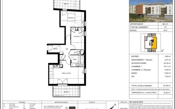 Appartement à vendre    3 pièces •  Pont-de-Chéruy