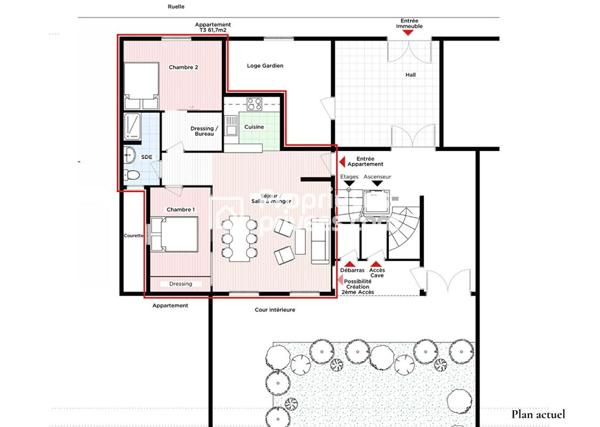 75015 PARIS - Profession libérale - Appartement T3 - 2 chambres - 61.7 m2 - Proximité Tour Eiffel