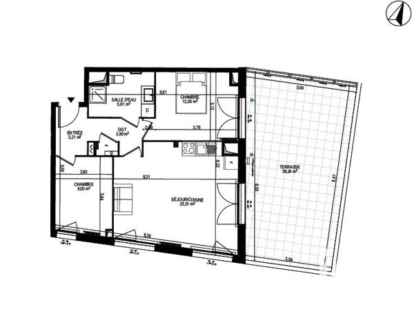 Appartement à vendre 3 pièces 59,45 m² Monteux