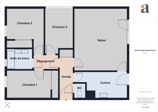 Appartement 4 pièces avec balcon et garage en vente bd du Tertre à Saint-Herblain(44800)