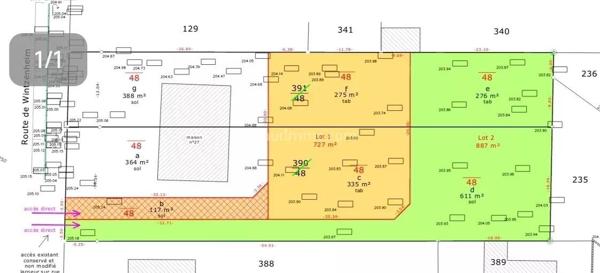 Vente Terrain 887 m2 à Colmar