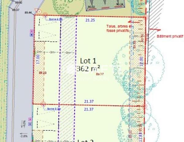 Terrain constructible viabilisé