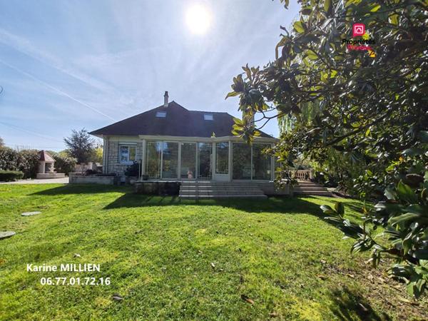 IVRY LA BATAILLE 27540 Maison individuelle avec véranda chauffée - 1 étage - 4 chambres - Double garage - Quart port - Piscine Hors Sol Chauffée - Terrain - 416000  HAI