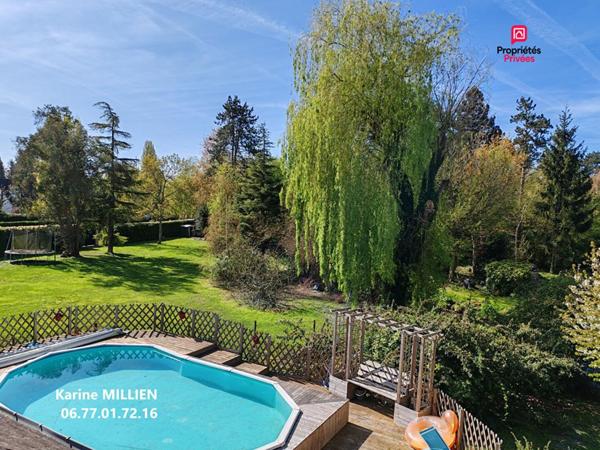 IVRY LA BATAILLE 27540 Maison individuelle avec véranda chauffée - 1 étage - 4 chambres - Double garage - Quart port - Piscine Hors Sol Chauffée - Terrain - 416000  HAI