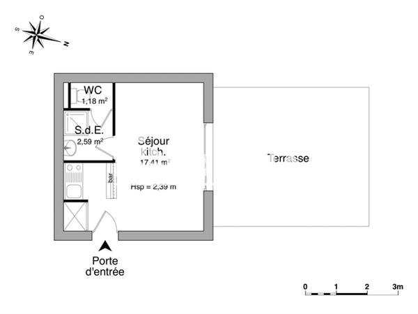 Location Studio 21.18 m² - 6 A 20 RUE VAUX DE FOLETIER La Rochelle 17000