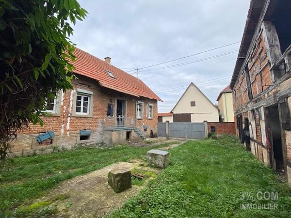 3%.COM Corps de ferme à rénover sur terrain de 5.50 ares Alteckendorf (67270)