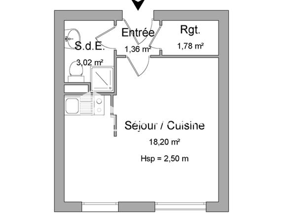 Location Studio 24.36 m² - 14 RUE MAURICE ROLLINAT Limoges 87000