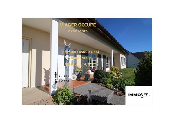 Boulay-Moselle (57220) Viager occupé avec rente Monsieur 75 ans et Dame 70 ans - Maison plain-pied avec garage et terrain