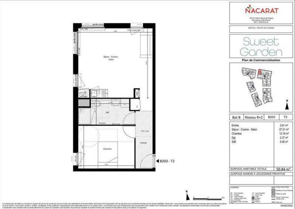 Appartement 2 pièces                                        - 44120 Vertou Réf : 12117