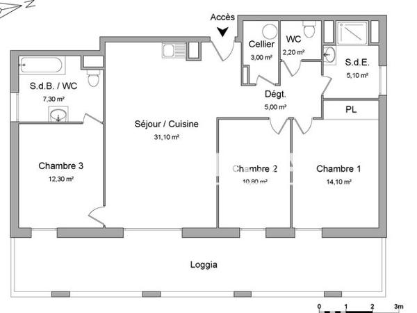 Location Appartement 4 pièces 90 m² - 1 RUE JEAN RAYMOND GUYON Lormont 33310