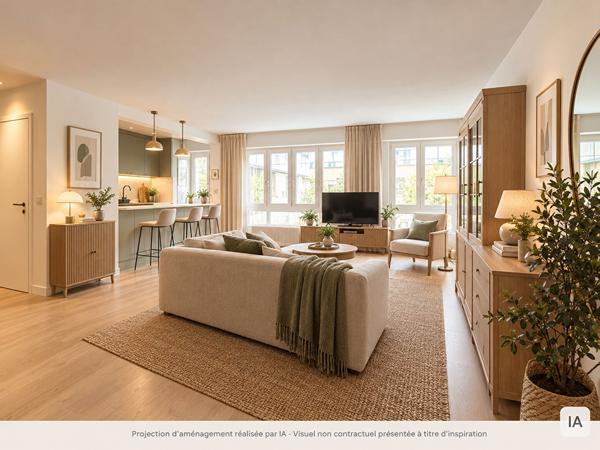 Paris 17ème Trois pièces 90 m² - RUE DE TOCQUEVILLE