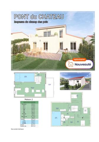 Terrain à vendre de 374m² à Pont-du-Château avec projet de construction