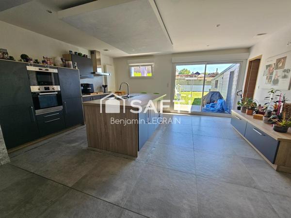 Maison semi-ind de 127m², 5p, 3ch , jardin, garage