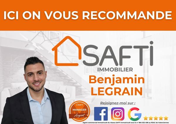 Maison semi-ind de 127m², 5p, 3ch , jardin, garage